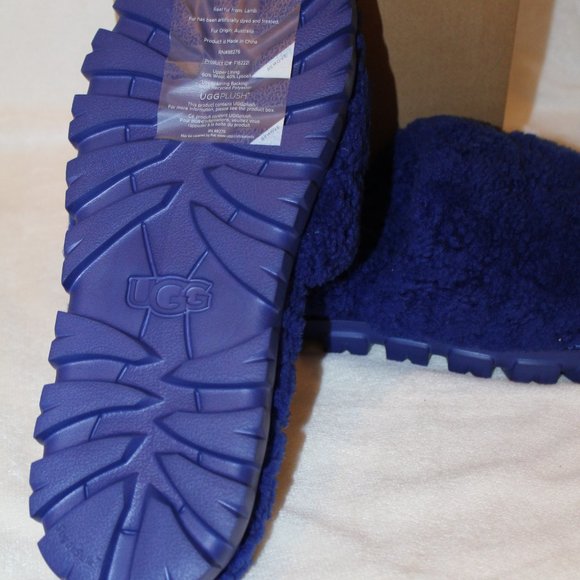 NIB UGG WOMEN'S COZETTA CURLY SHEARLING SLIPPER SANDALS PURPLE - Picture 5 of 6